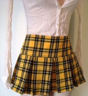 Melrose Avenue Super Cute Bright Yellow School Girl Plaid Skirt Size
