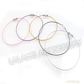 50 Mixed Colorful Steel Memory Wire Cord Bracelet Bangle for Beading
