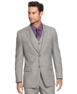 Alfani RED Suit Separates, Grey Solid Slim Fit   Mens Suits & Suit