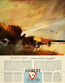 Ad Gilbert Paper Duck Hunter Hunting Menasha WI   ORIGINAL ADVERTISING