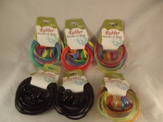 Meng Wang Rubber Bracelets & Rings 48 Pieces Total (2 packs of 24 each