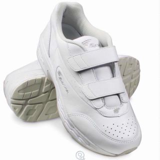 Spira Mens Spring Loaded Walking Shoes Size 10 5 White SWW601 EZ Strap