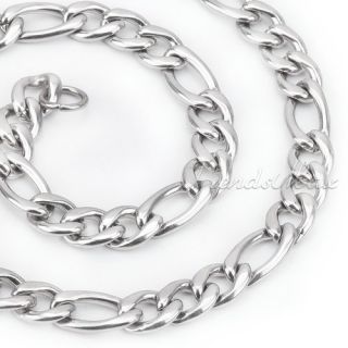 Mens Boys 7mm Figaro Stainless Steel Necklace Chain Customize 20 22