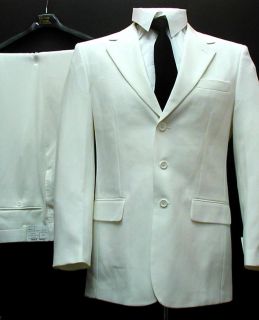 New Mens 3B Single Breasted Cream Dress Suit All Sizes