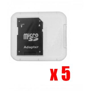Lot of 5 Micro SD to SD Memory Card Adapter Case for 4GB 8GB 16GB 32GB