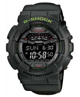 Shock Watch, Mens Digital Green Resin Strap 55x51mm GLS100 3