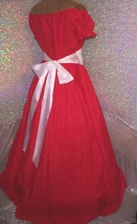 Ruby Red Chemise w Medici Belt Civil War Southern Belle Costume Gown