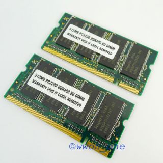 New 1GB 2x512MB PC3200 DDR400 200in DDR SODIMM Laptop Memory Upgrade
