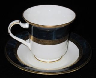 Noritake Mendelson 4723 Cup Saucer Blue Gold New