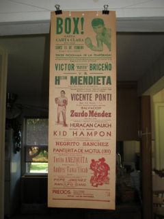 1971 Victor Briceno vs Hector Mendieta Vintage Boxing Poster Mexico