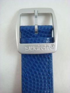 Mens Aluminum Swiss Made Swatch Irony in Case French Leather Blue