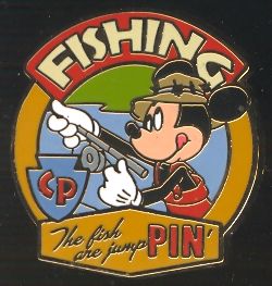 Camp Pin E Ha Ha Merit Badge Fishing Mickey Disney Pin