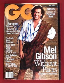 Mel Gibson Braveheart All Star Actor Autographed Magazine