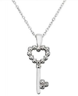 Victoria Townsend Sterling Silver Necklace, Diamond Accent Heart Key