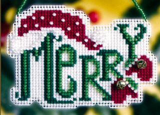 Merry Beaded Cross Stitch Ornament Kit Mill Hill 2008 Winter Greetings