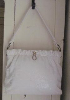 Vintage White Mesh Med Size Shoulder Bag Purse Handbag