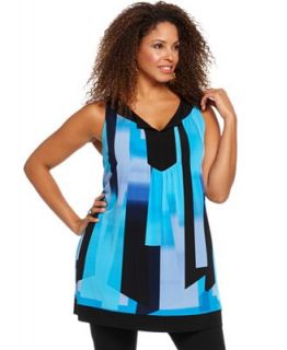 Style&co. Plus Size Top, Sleeveless Printed Tunic