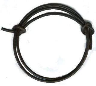 Mens Black Adjustable Leather Cord Surf Bracelet Anklet