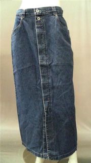 Bill Blass Jeans Ladies Womens 8 Comfort Straight Long Skirt Dark