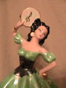 Vintage 1970s Novelty Ceramic Lamp Lady Spanish Dancer TV Lamp