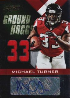 MICHAEL TURNER RARE 2012 ABSOLUTE FALCONS DUAL GAME JERSEY AUTO #1/5