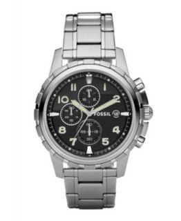 Fossil Watch, Mens Chronograph Dean Stainless Steel Bracelet 45mm