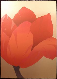 Nancy Denison Ms. Tulip SIGNED ORIGINAL Serigraph red flower art