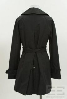 Michael Michael Kors Black Silver Button Trench Coat Size s P