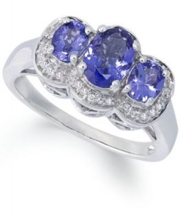 Sterling Silver Ring, Tanzanite (1 5/8 ct. t.w.) and Certified Diamond