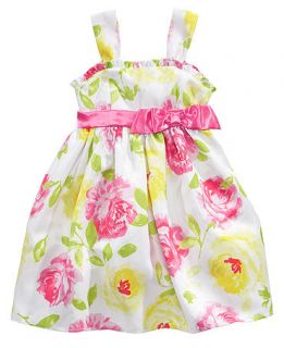 Pink & Violet Girls Dress, Little Girls Floral Print Dress   Kids