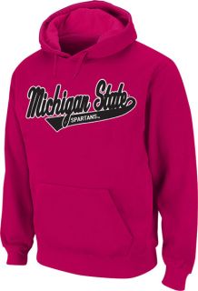 Michigan State Spartans Womens Pink Twill Tailsweep Hooded Sweatshirt
