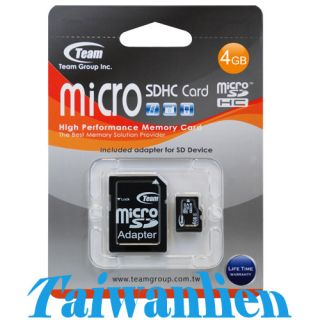 Team Class 6 micro SDHC TF 4GB + SD Adapter