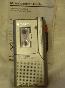 Sony Microcassette Recorder Corder Player Auto Shut Off Works M 435P