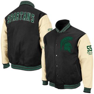 Michigan State Spartans Black Sparty Varsity Letterman Button Up