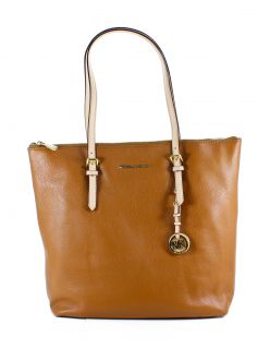 Michael Kors Luggage Brown Jet Set Large North South Leather Tote