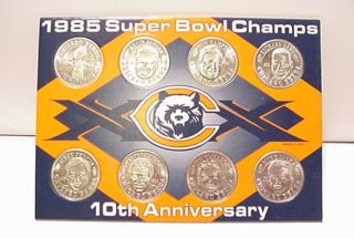 Chicago Bears 1985 Super Bowl Champions Coin Card Set