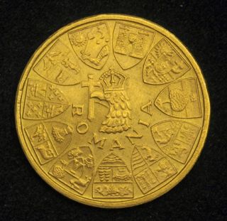 1944 Romania Kingdom Mihai I Beautiful Gold 20 Lei Coin AU