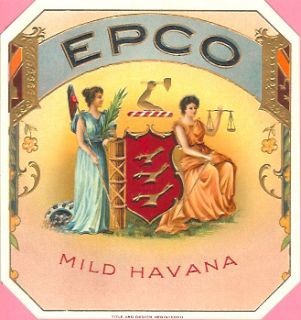 Epco Mild Havana Vintage Cigar Box Label