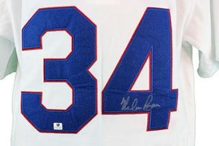 Nolan Ryan Autographed Texas Rangers Throwback Baseball Jersey w GAI