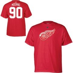 Detroit Red Wings Mike Modano Red Name and Number T Shirt