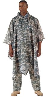 Digital Camouflage Military Emergency Survival Rip Stop Poncho