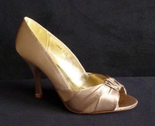 Peep Toe Bridal Shoes White Pink Champagne Gold Taupe