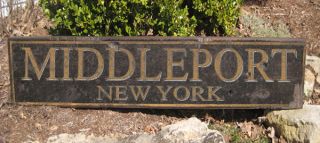 Middleport New York Rustic Hand Crafted Wooden Sign