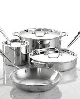 All Clad Stainless Steel Cookware, 7 Piece Set