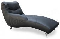 Modern Black Leather Chaise Lounge 100 Italian Leather