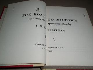 The Road to Milltown by s J Perelman 1st Ed 2nd Print Vintage HB 1957