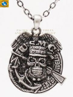 Military USMC Marine Skull Rifle Necklace Jewelry New