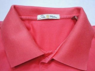 Peter Millar Salmon Short Sleeve Polo Shirt L