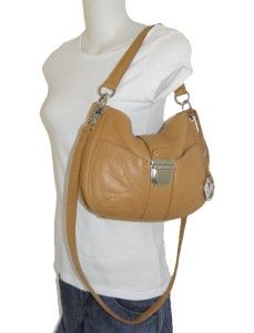 Michael Kors Tan Brown Leather Riley Medium Messenger Crossbody Bag