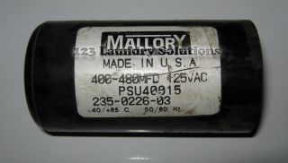 Milnor Front Load Washer Capacitor 400 480MDF 125V
